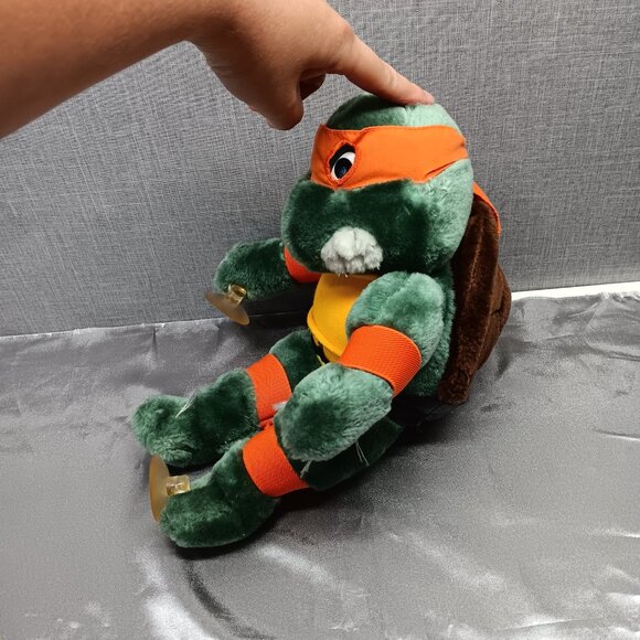 Vtg 1988 TMNT Michelangelo Window Plush Suction Cups Playmates Turtles 80s Toy - Picture 4 of 11